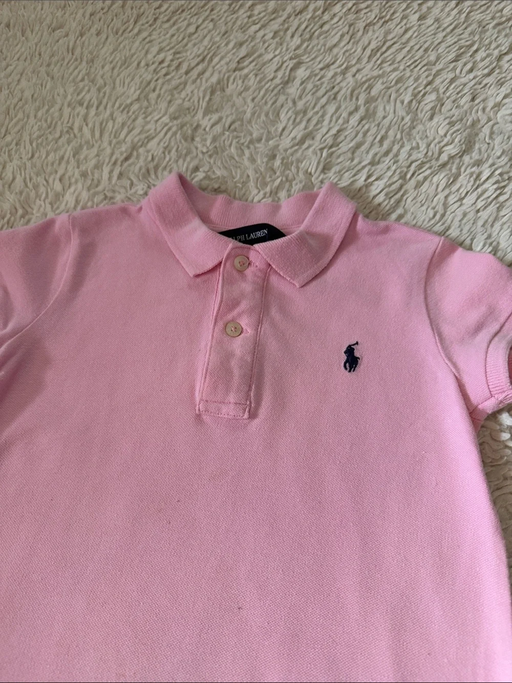 Ralph Lauren Light Pink Polo Dress with Navy Logo size 5